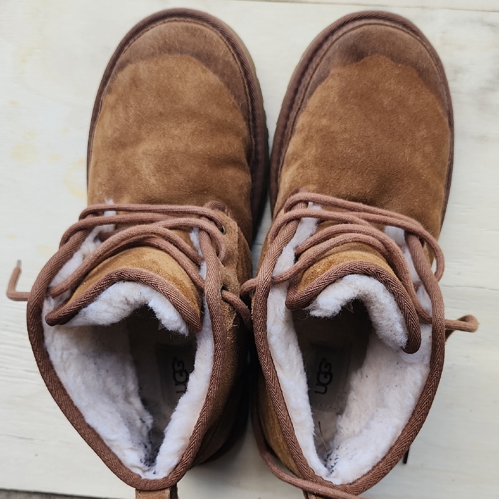 UGG Chestnut Suede Boots with Shearling Lining
